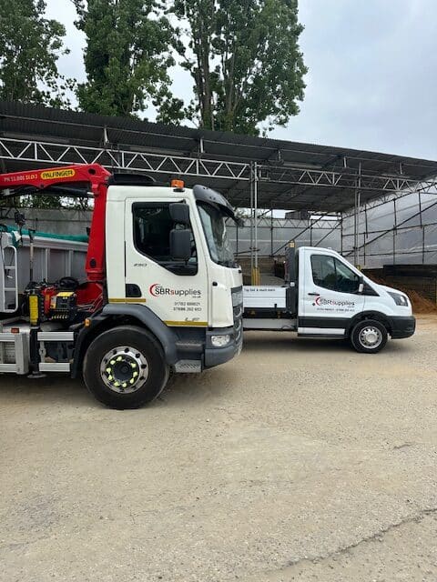 SBR Supplies, suppliers of aggregates in Essex. Our vehicles